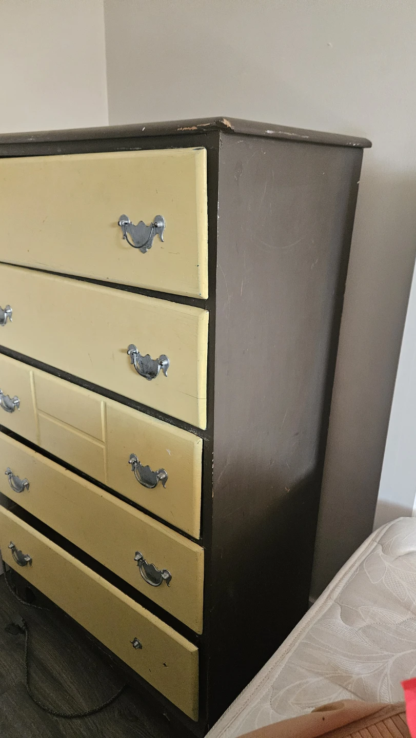 Vintage Yellow and Brown Dresser - photo 2