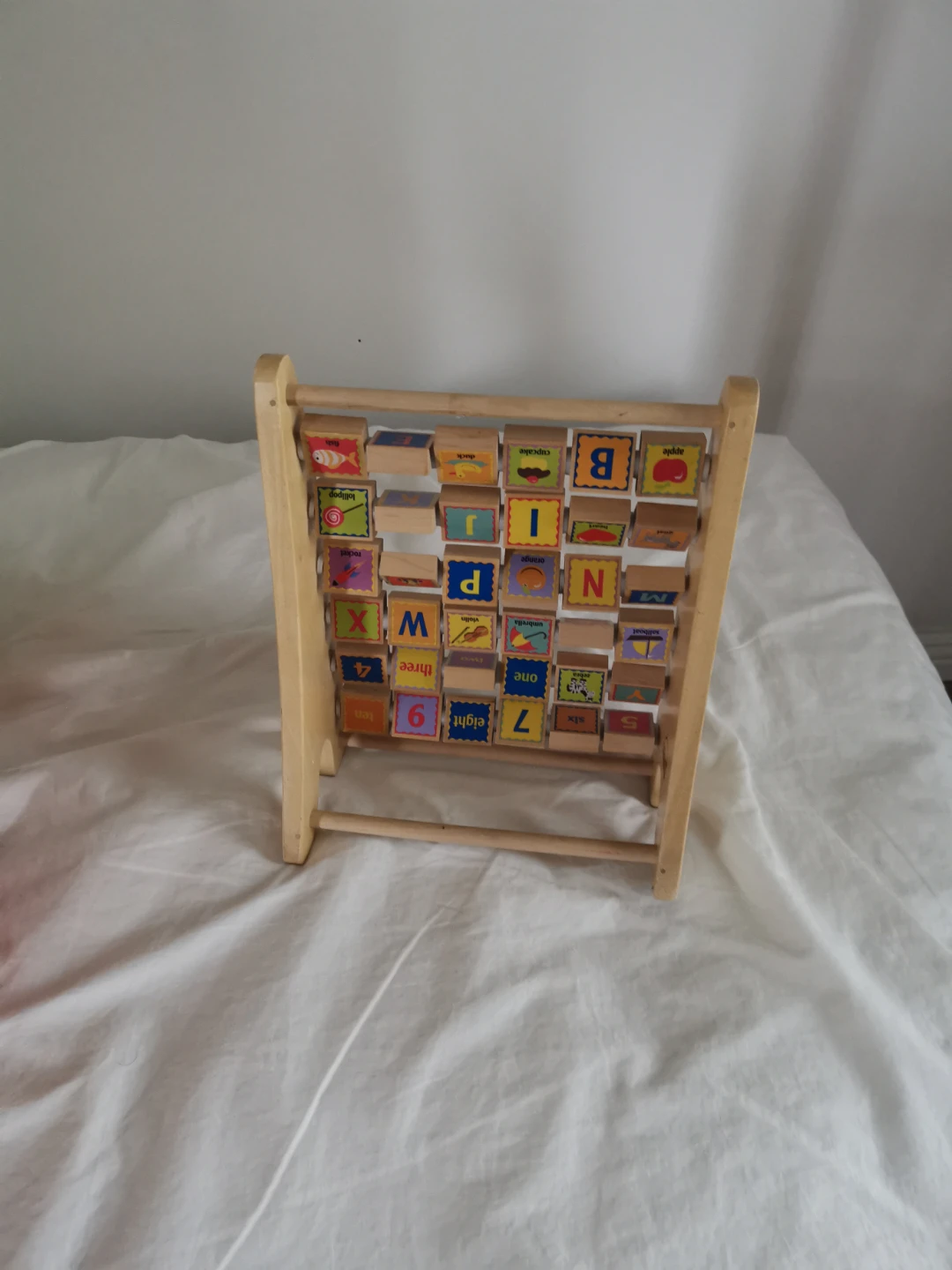 Wooden Alphabet and Number Abacus