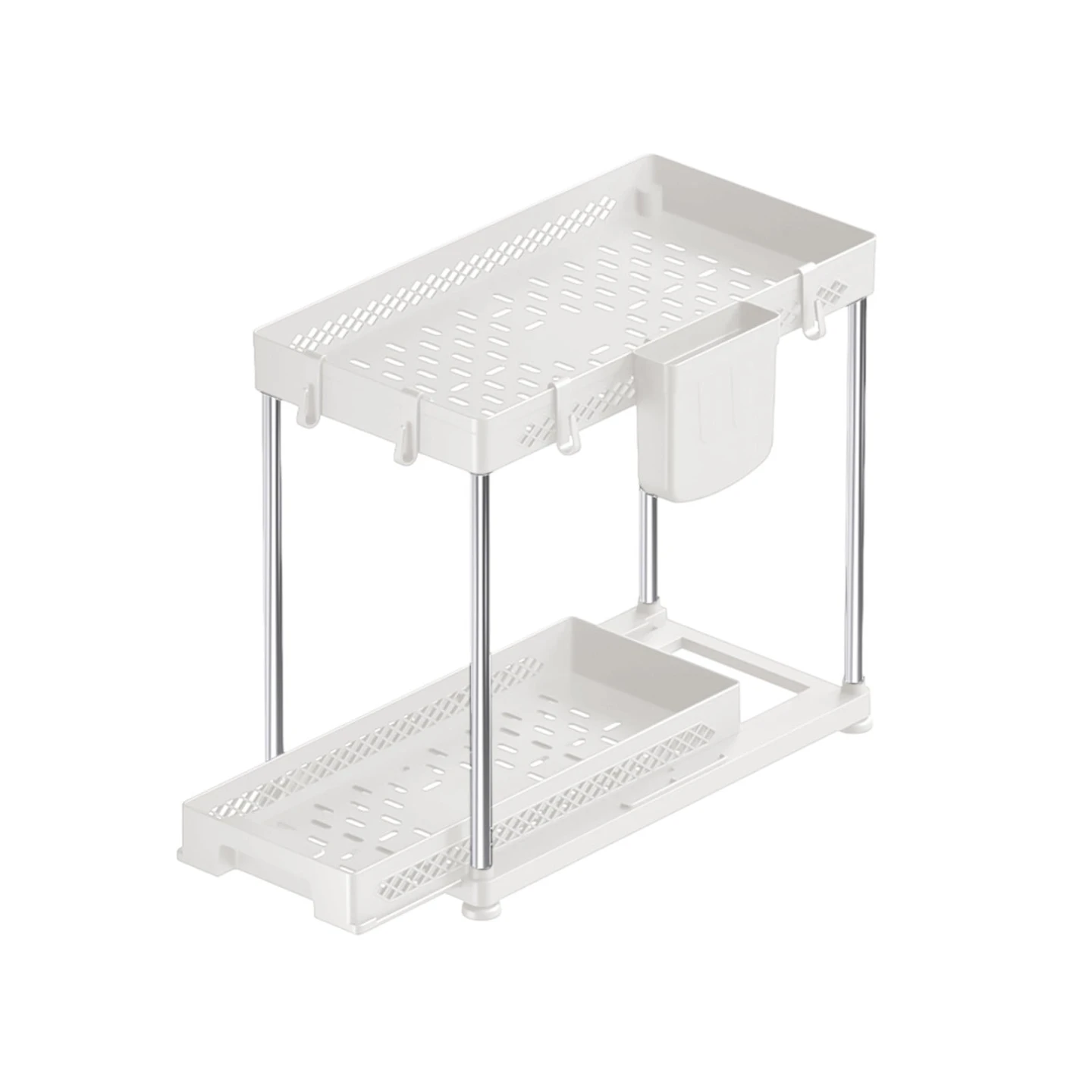 2-Tier Organizer, White, 12.8 Inch Height