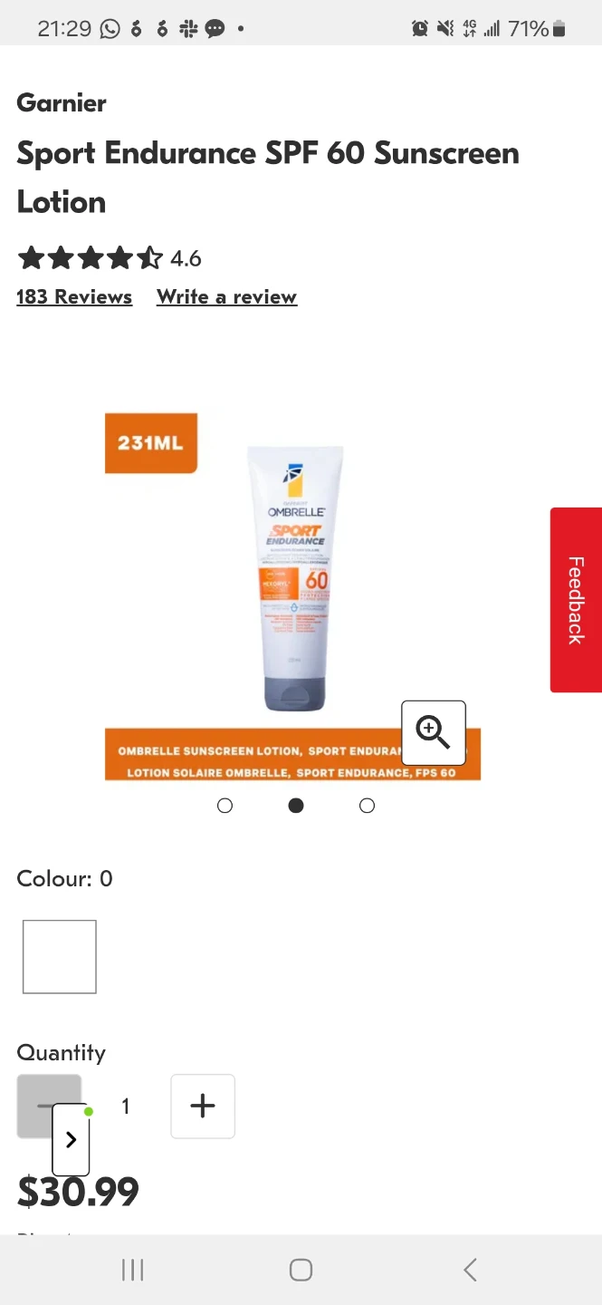 Garnier Sport Endurance SPF 30 Sunscreen Lotion Samples - photo 2