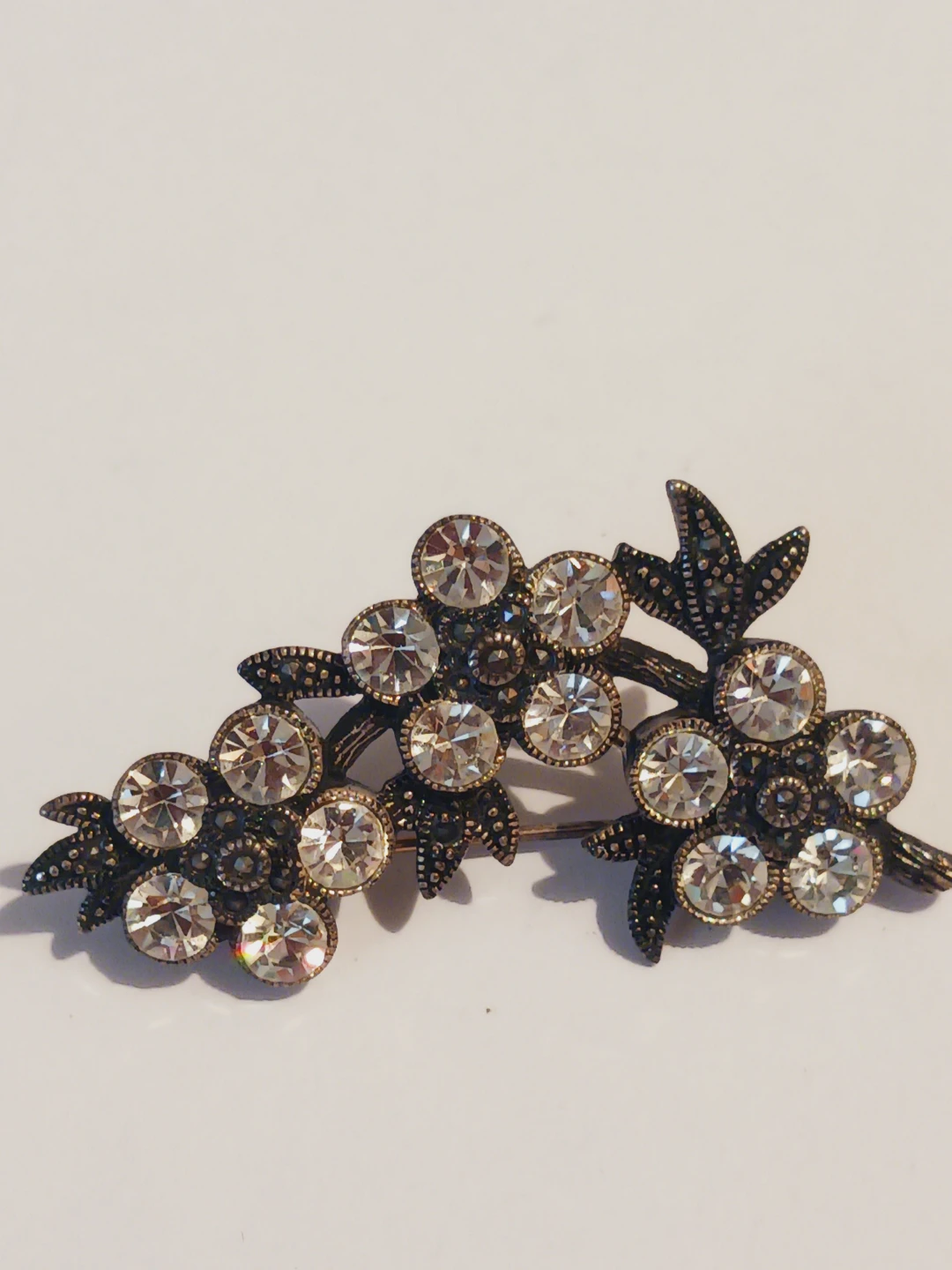 Sterling Silver 925 Art Deco Marcasite Gemstone Brooch - photo 3