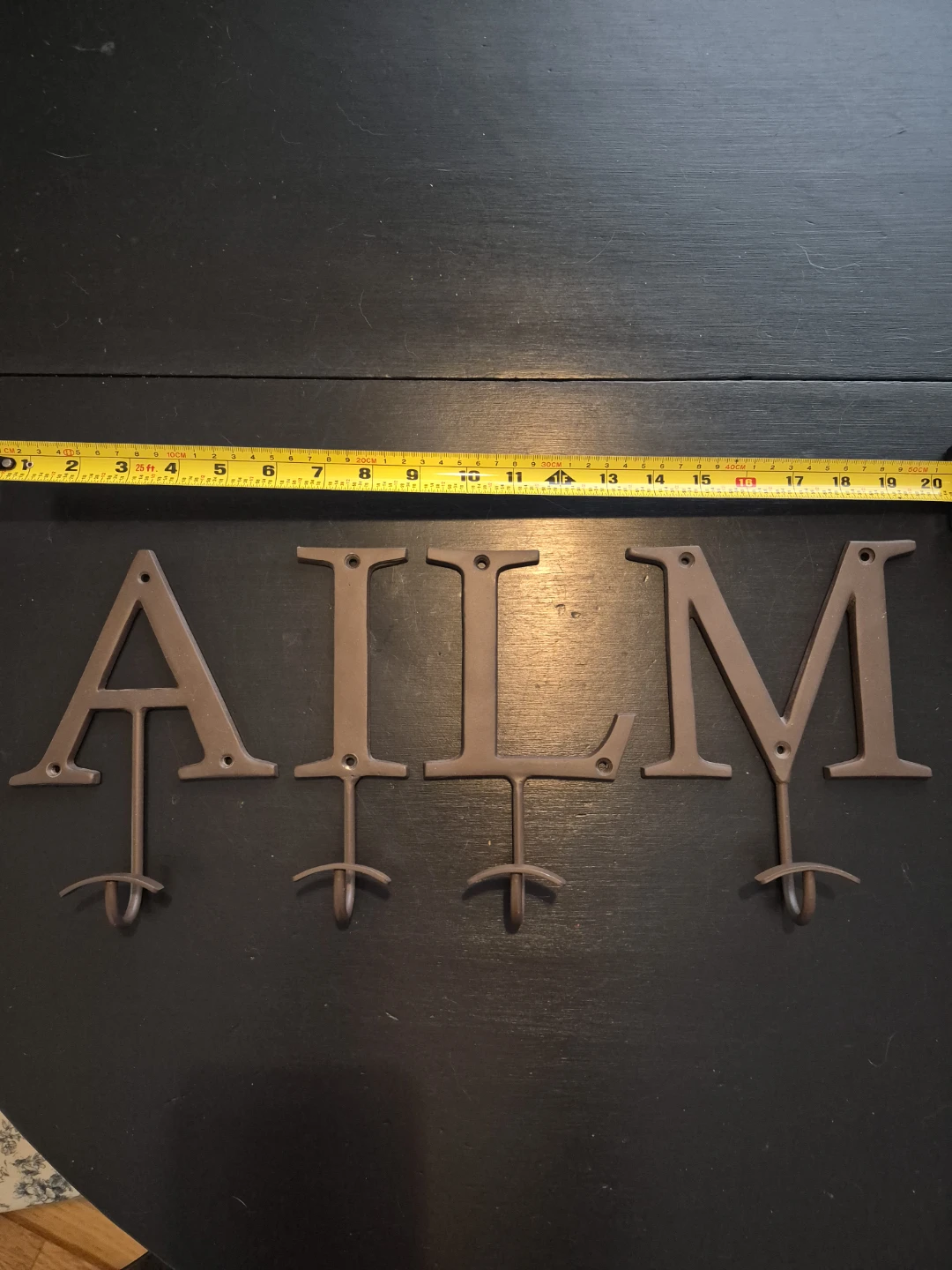 Set of 4 Metal Letter Hooks - A, I, L, M - photo 2