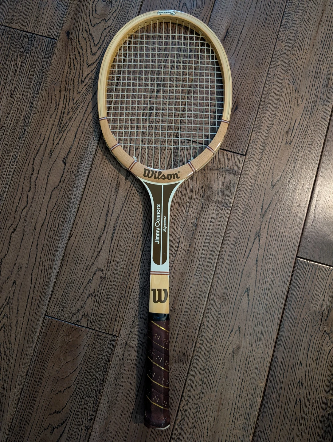 1970's Wilson Jimmy Connors Signature Strata-Bow tennis racket