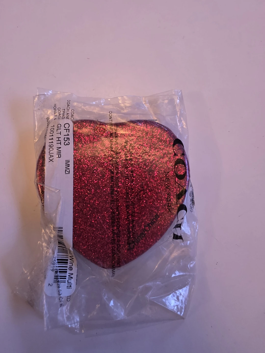 Coach Heart Shaped Glitter Mirror