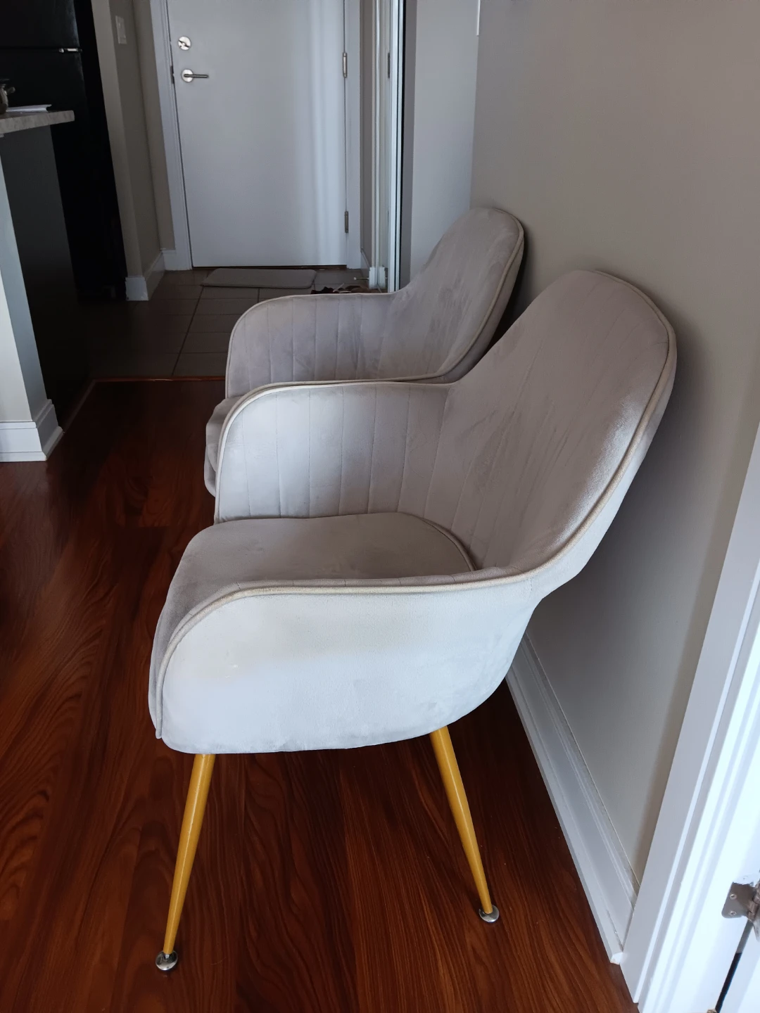 Set of 2 Grey Accent Chairs - photo 3