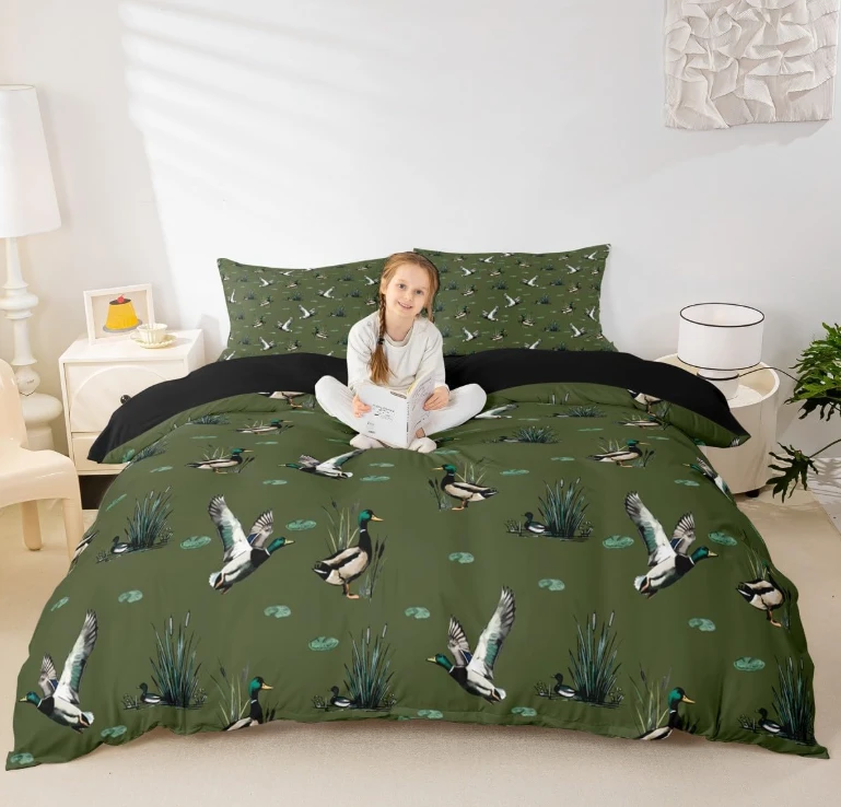 Queen Mallard Duck Comforter Set - Green - photo 4