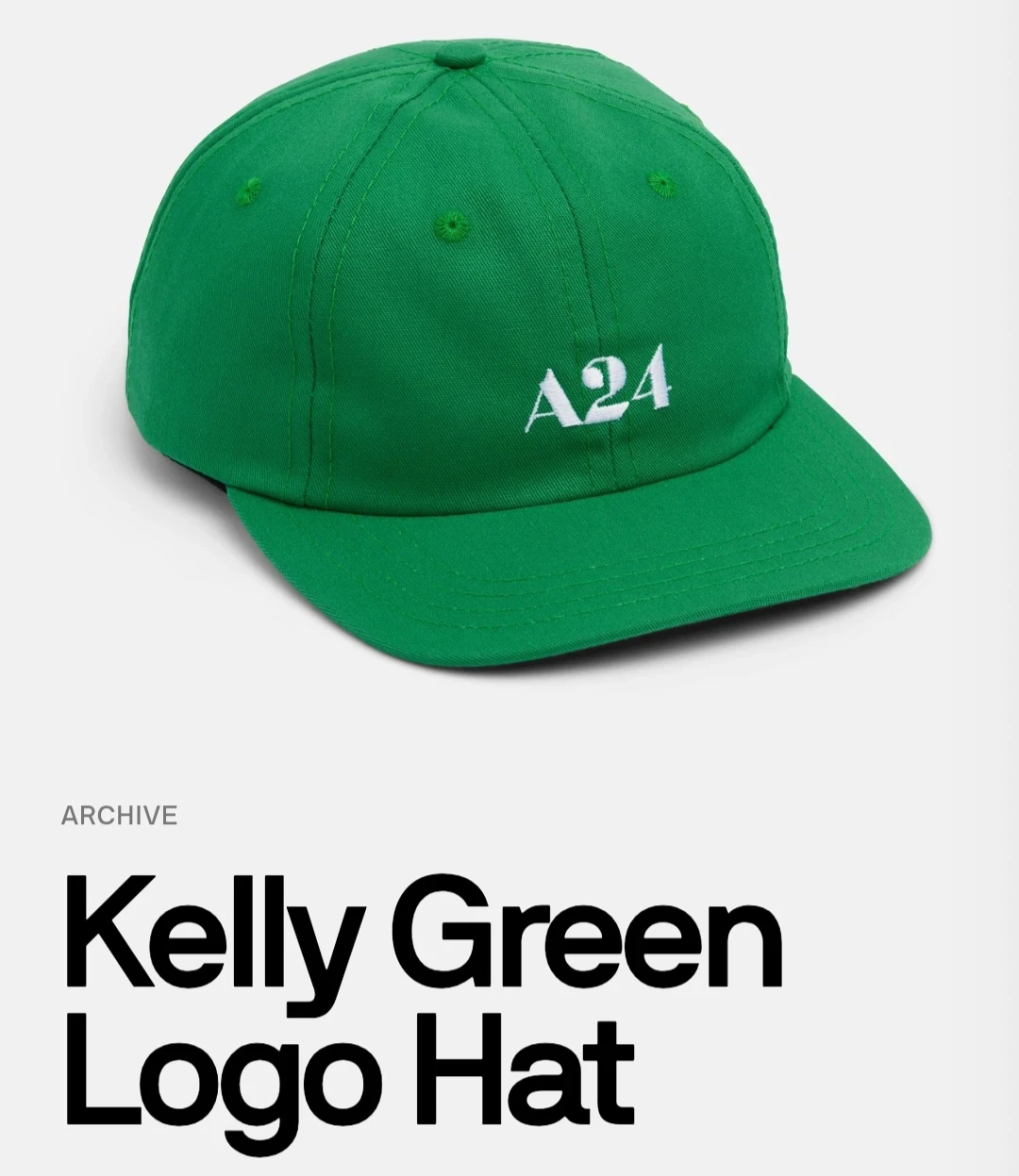 A24 Kelly Green Logo Hat