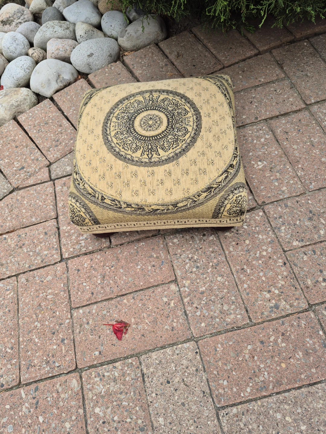 Patterned Ottoman Footstool