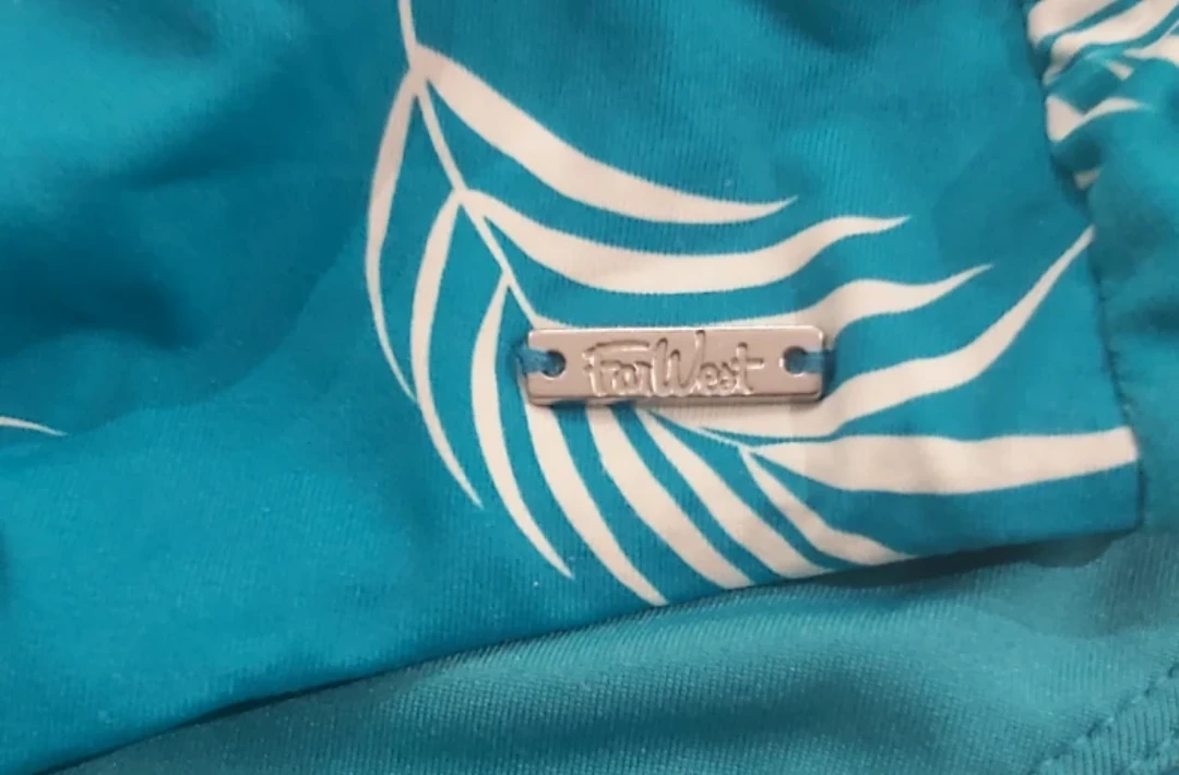 Far West Teal Palm Print Swimsuit Size S/P - photo 2