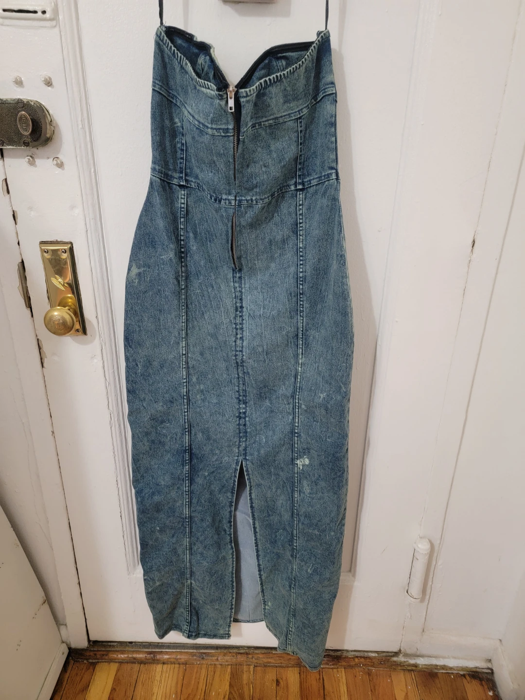 Strapless Denim Maxi Dress - photo 2