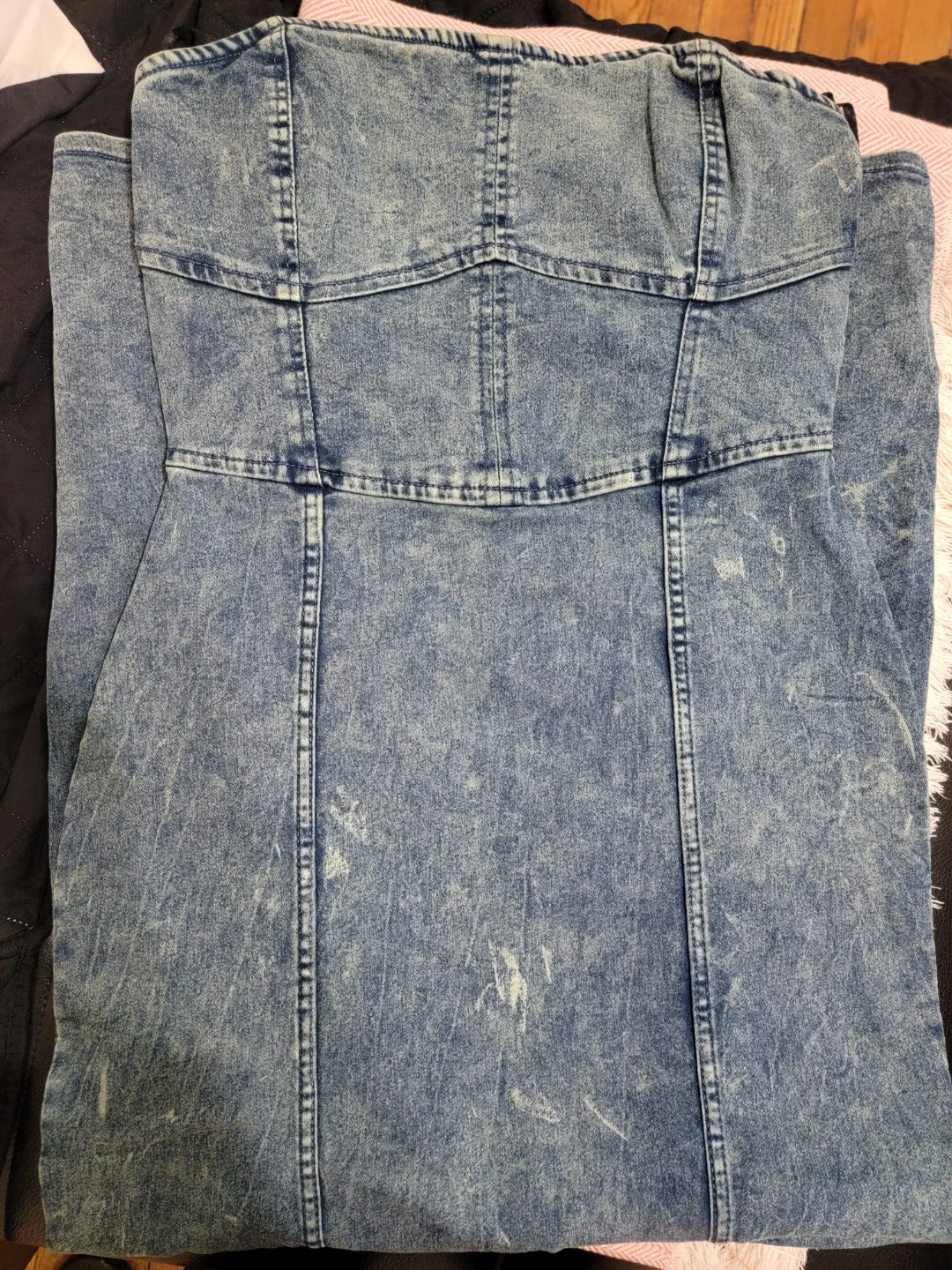 Strapless Denim Maxi Dress - photo 3