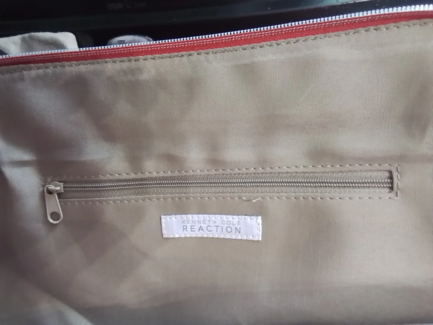 Kenneth Cole Reaction Orange Faux Leather Satchel Handbag - photo 4