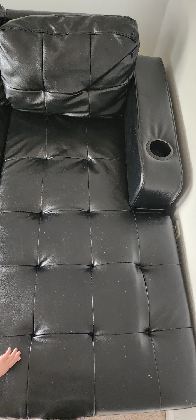 Black Faux Leather Sectional Sofa with Storage - photo 2