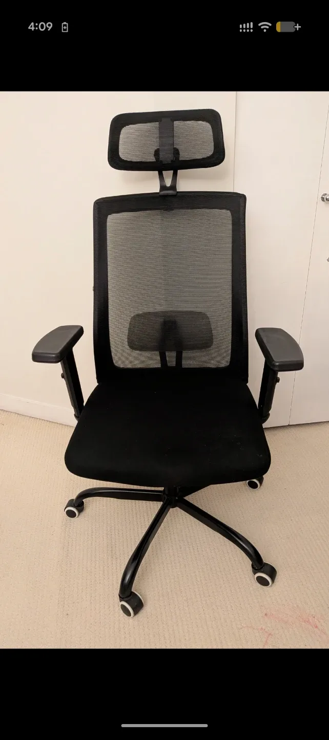 Black Mesh Ergonomic Office Chair with Headrest