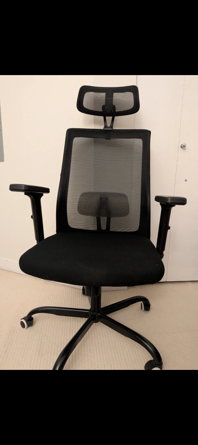Black Mesh Ergonomic Office Chair with Headrest - photo 2