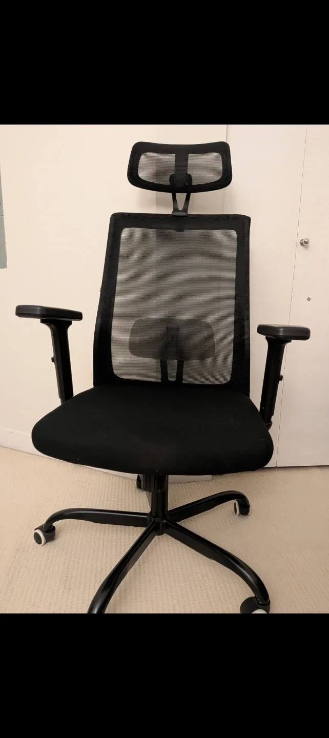 Black Mesh Ergonomic Office Chair with Headrest - photo 2