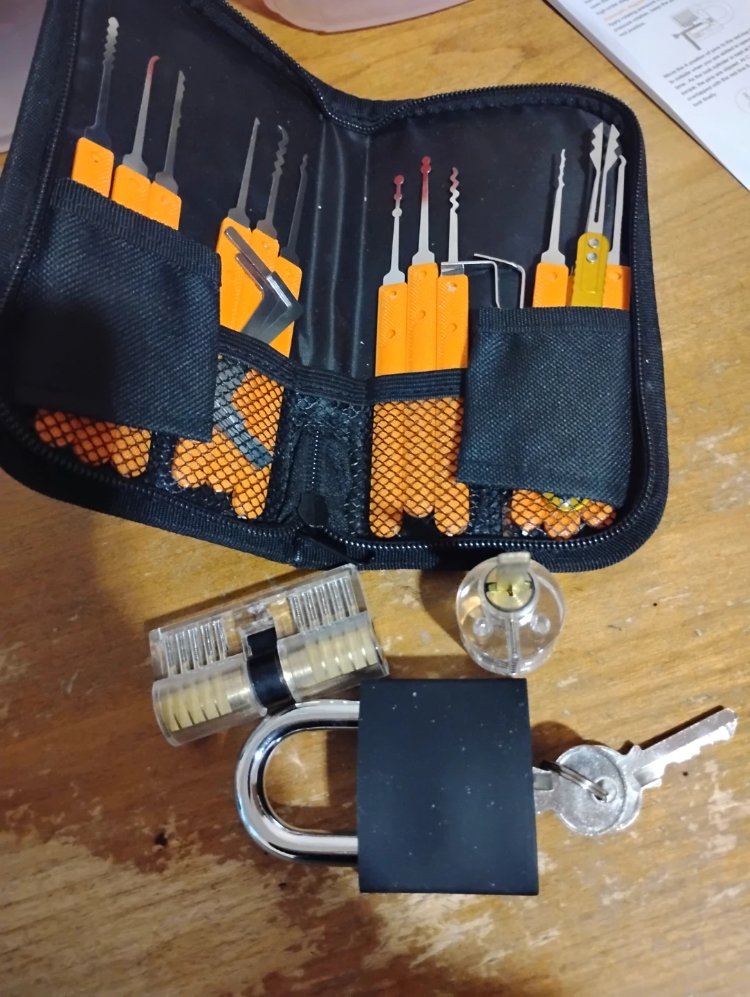 Lock Pick Set with Padlock and Practice Locks