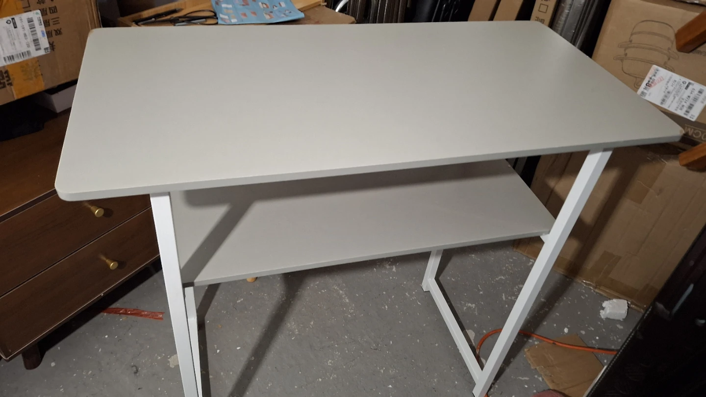 Light Grey Desk with Shelf 80x40x74cm - photo 2