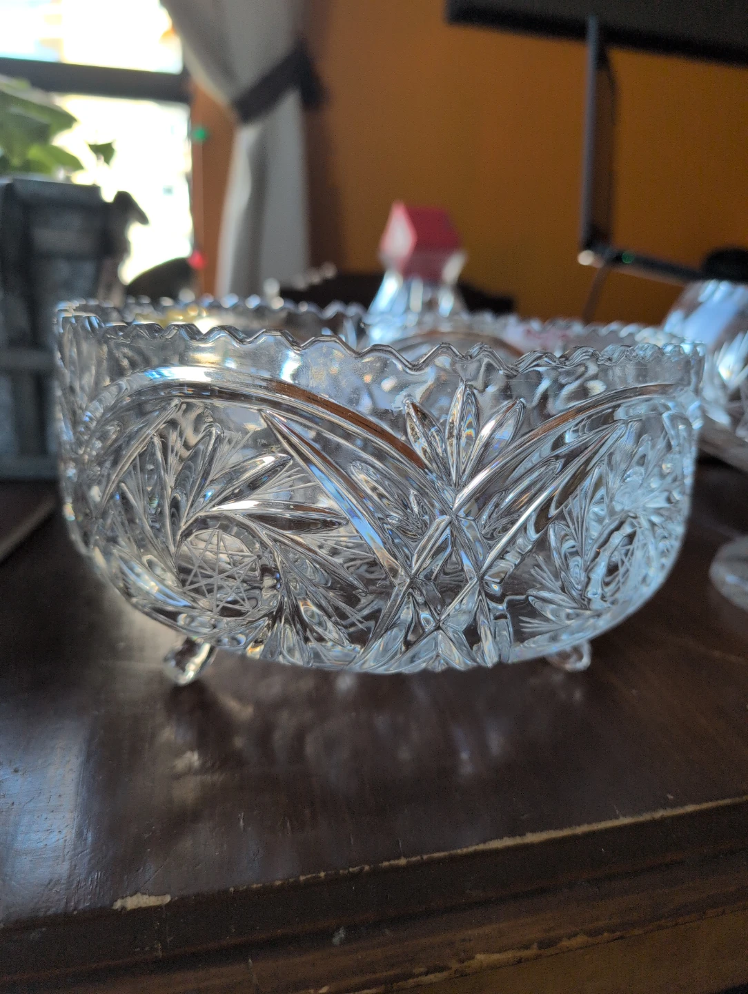 Crystal Glass Vase and Serving Bowl Set
