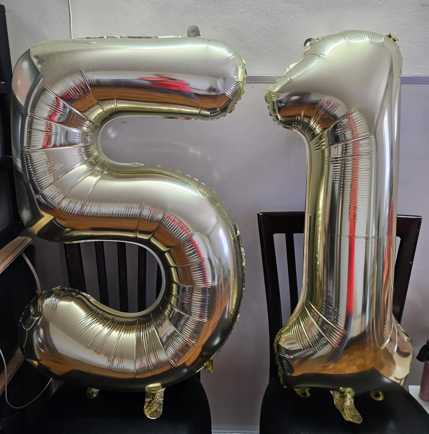 Gold "51" Number Balloons for 51st Birthday or Anniversary