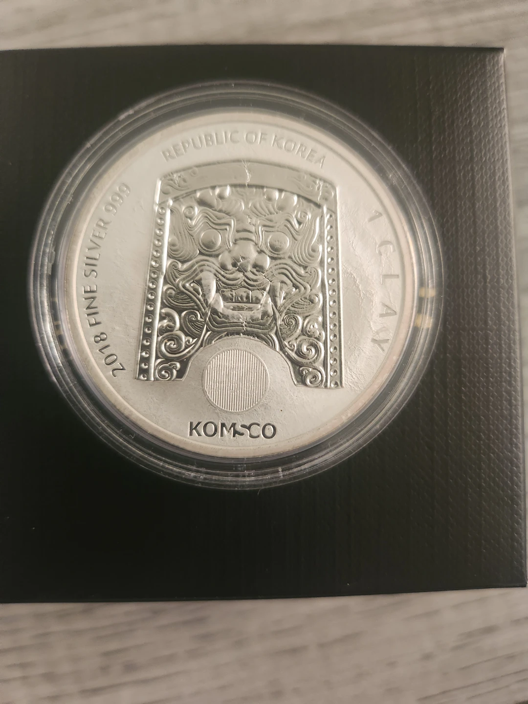 2018 Republic of Korea 1 Clay Fine Silver 999 Coin - photo 2