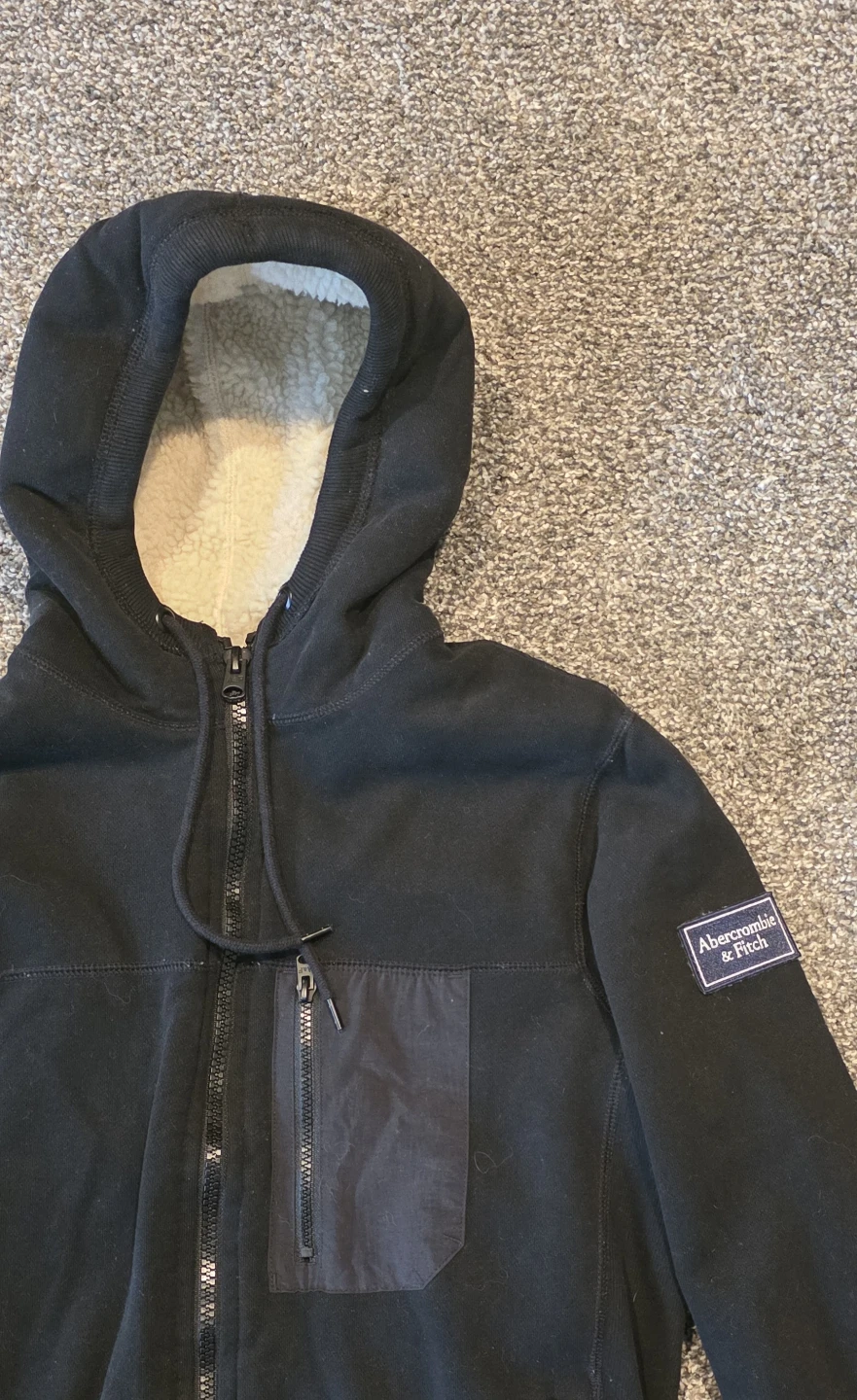 Abercrombie & Fitch Black Sherpa-Lined Fleece Jacket - photo 3