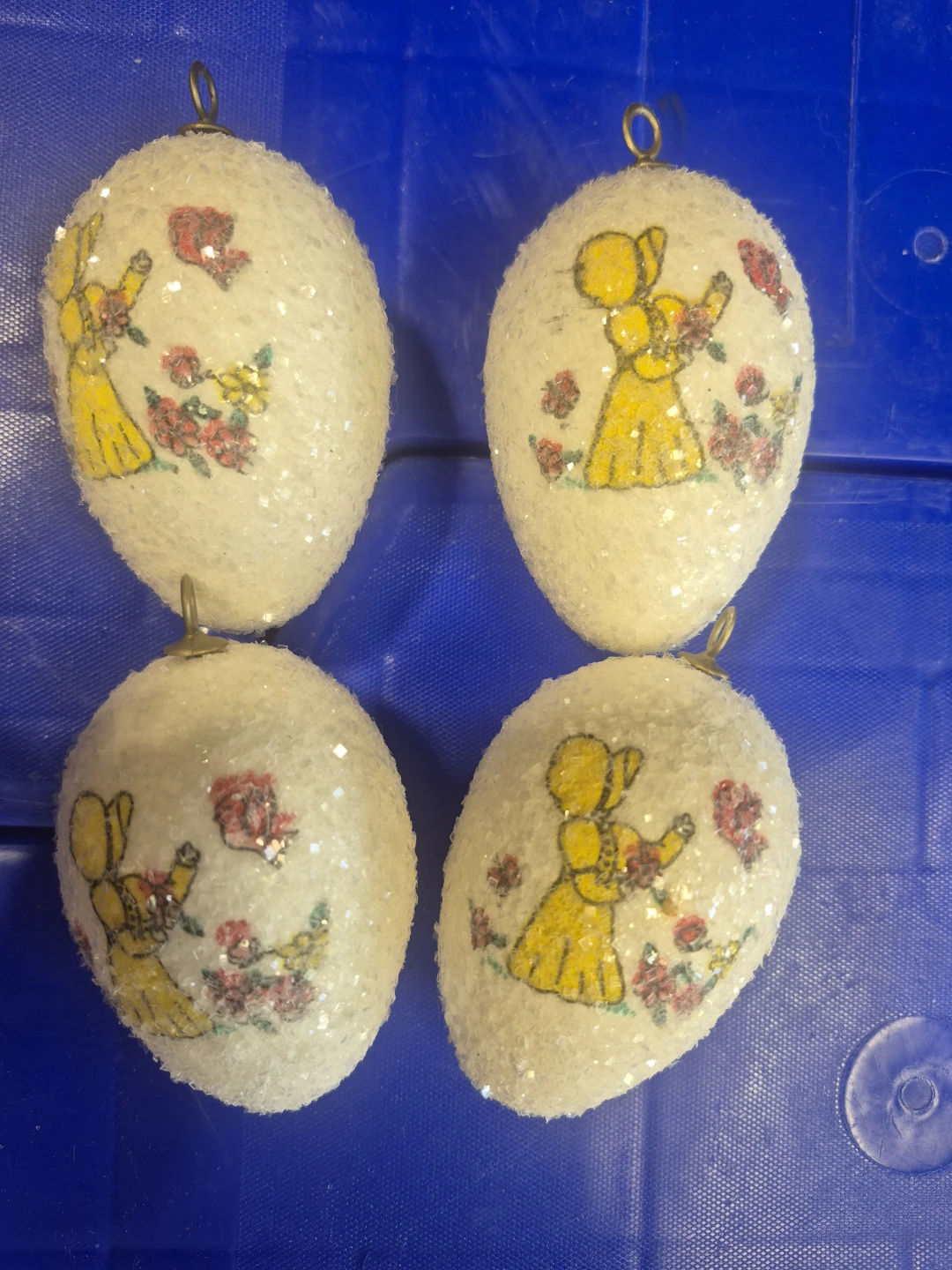 White Glitter Easter Egg Ornament - photo 2