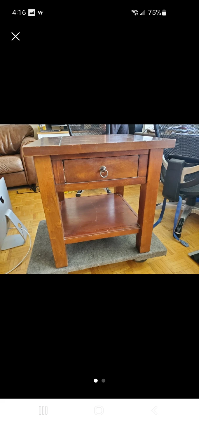 Wood side table