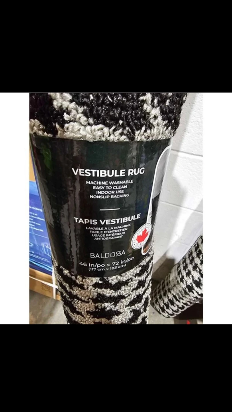 BALDOOSA Vestibule Rug - Black/White Houndstooth - 46 x 72 in - photo 2