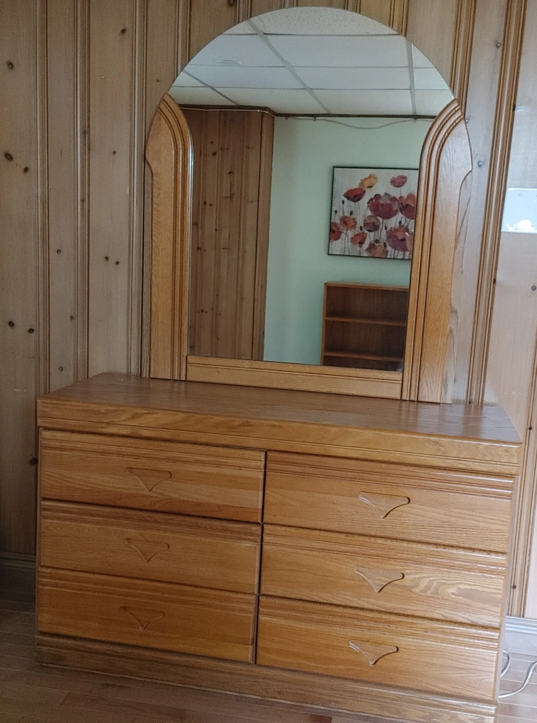 Wooden Dresser with Mirror
