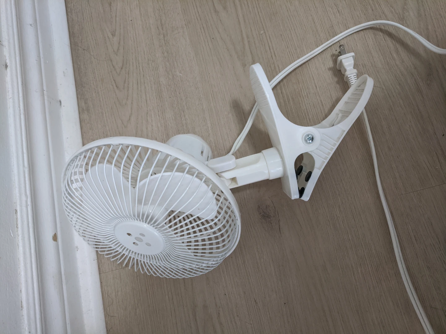 White Clip-On Fan