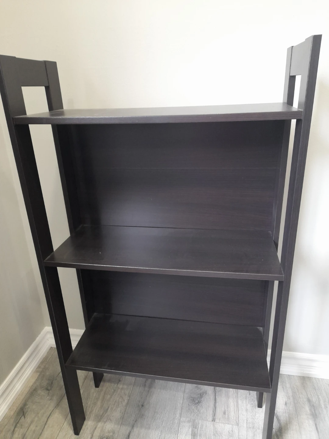 Dark Brown 4-Shelf Ladder Bookshelf