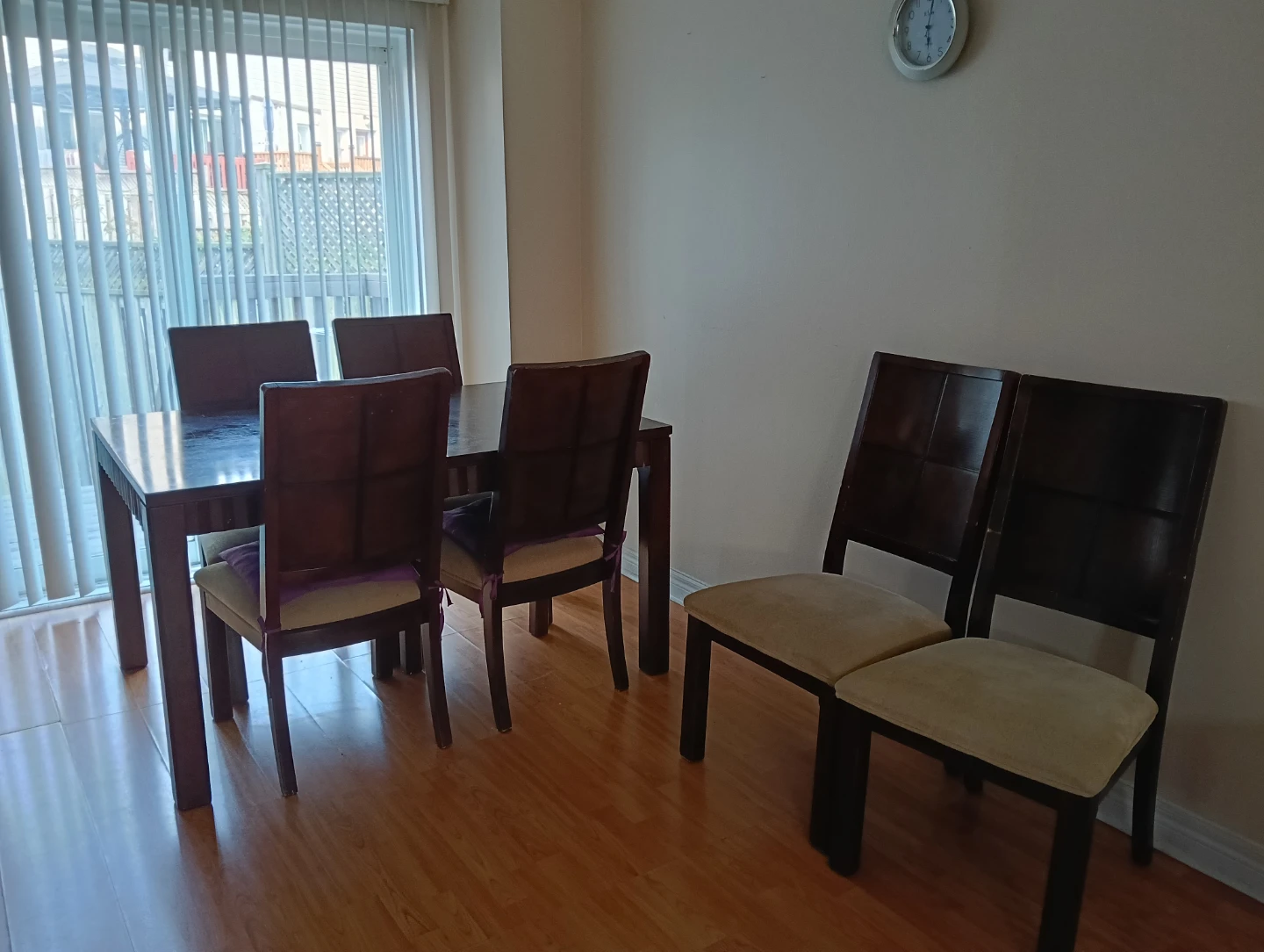 Dark Wood Dining Table and Chairs Set - photo 2