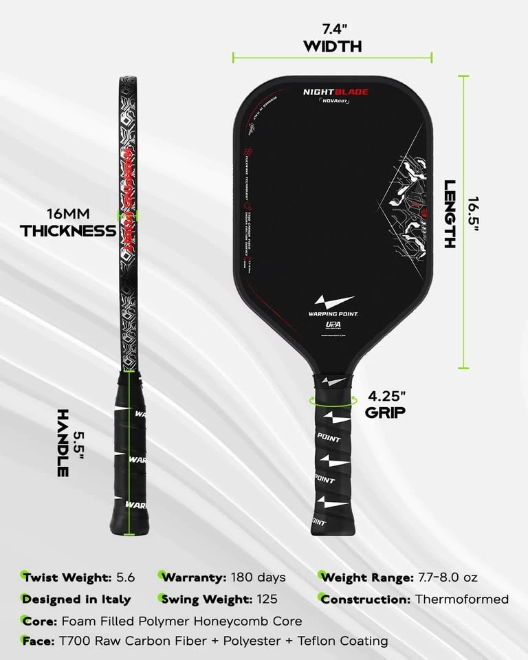 Nightblade Raw Carbon Fiber Pickleball Paddle New in Box - photo 3