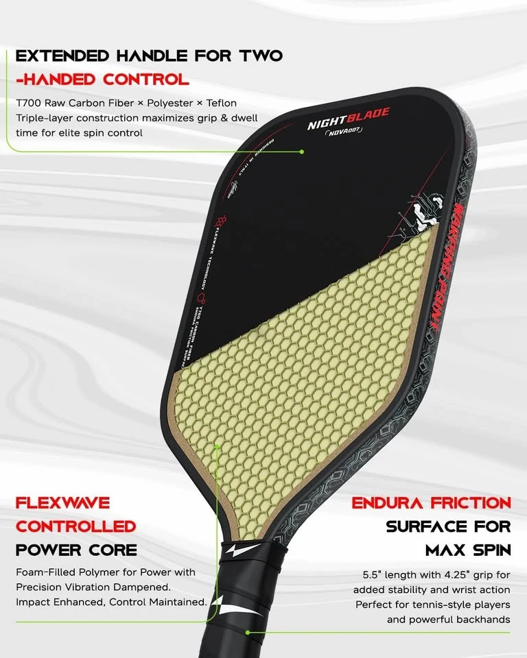 Nightblade Raw Carbon Fiber Pickleball Paddle New in Box - photo 4