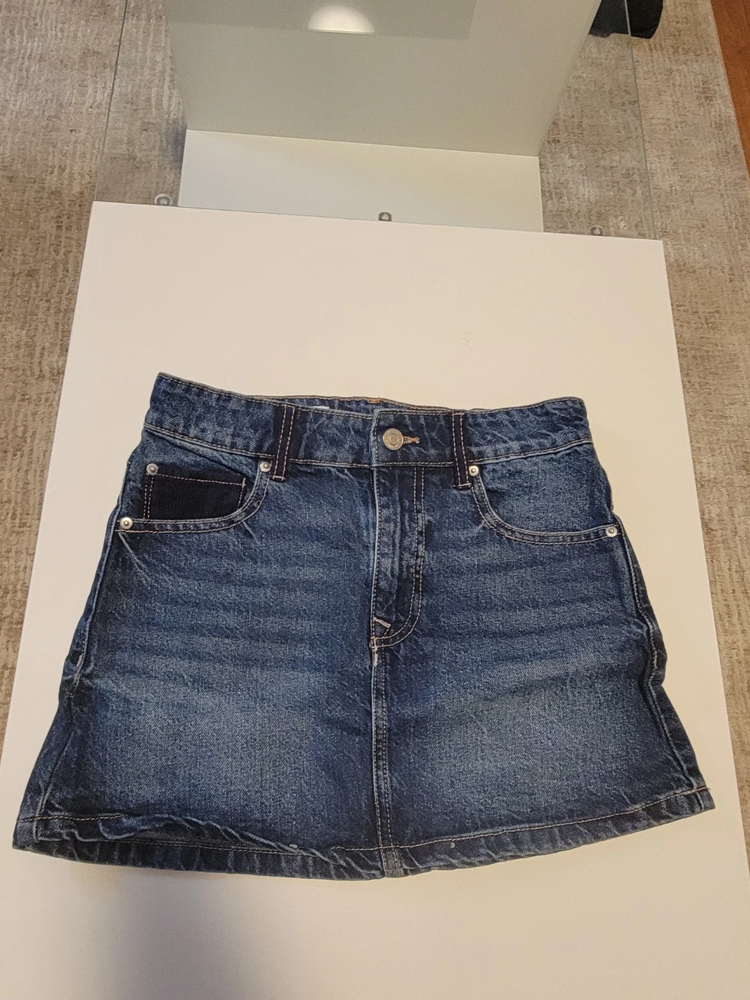 Blue Denim A-Line Skirt