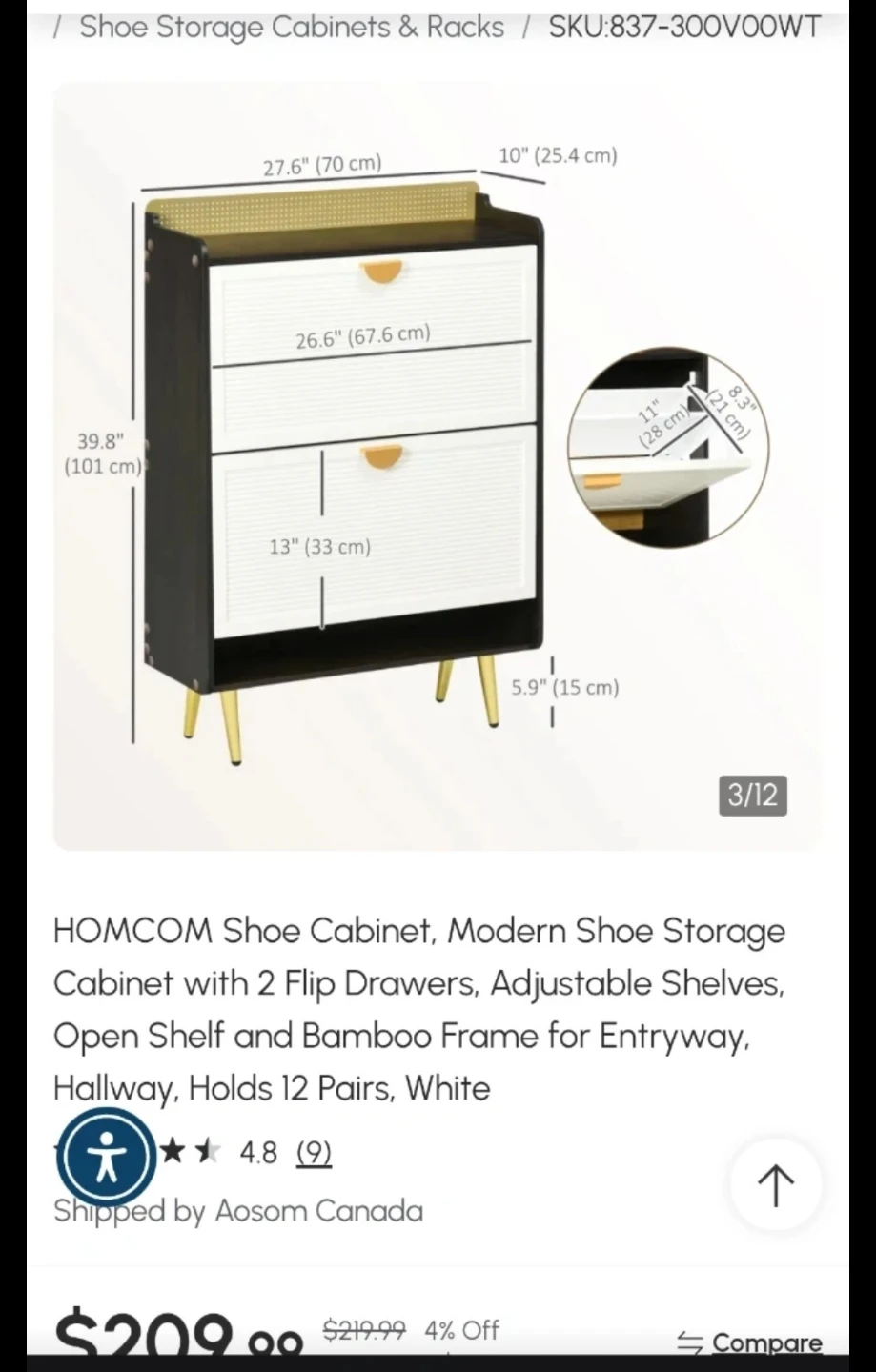 Shoe Cabinet with Flip Drawers - photo 4