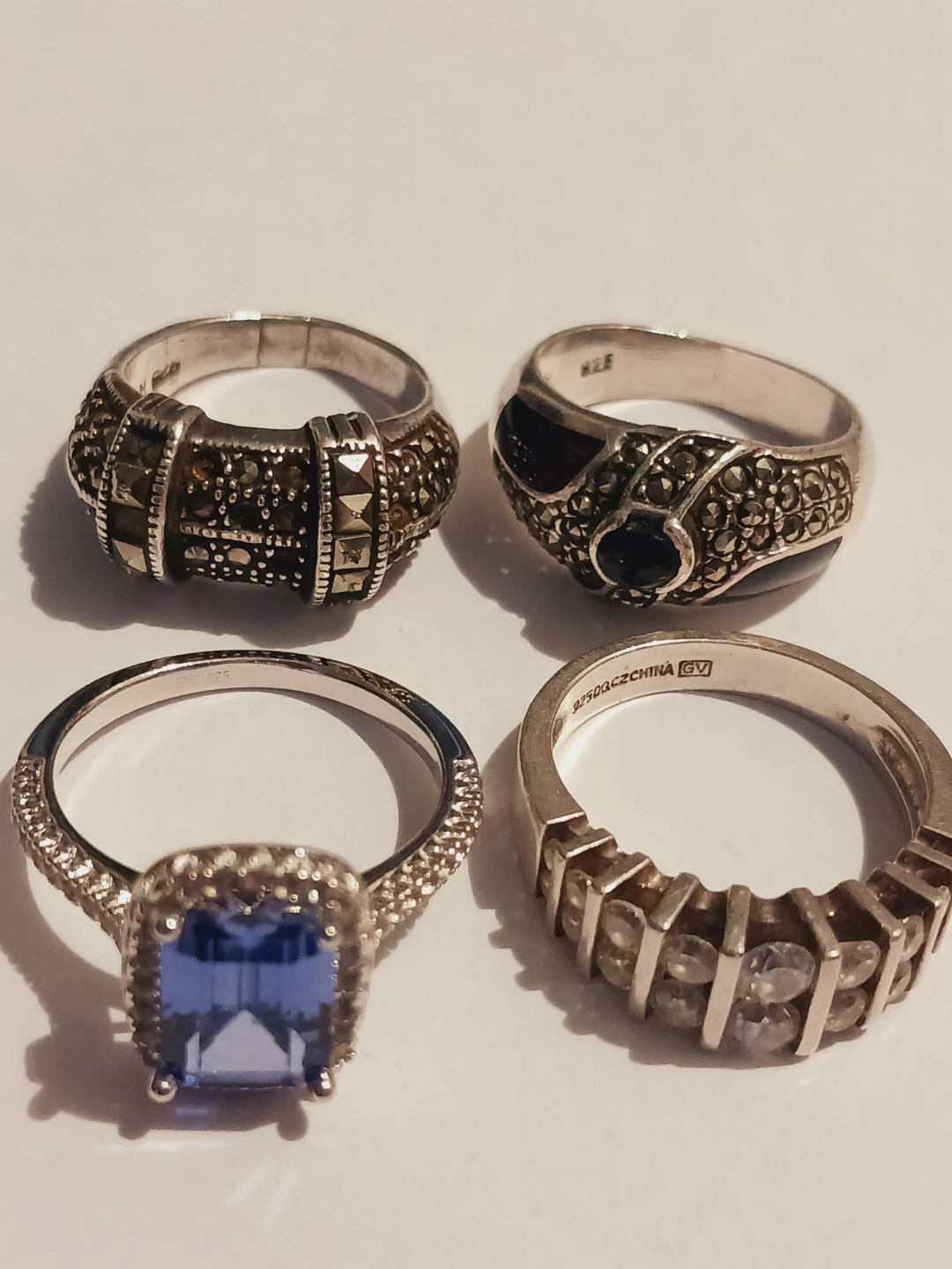 Lot of 4 Sterling Silver 925 Rings