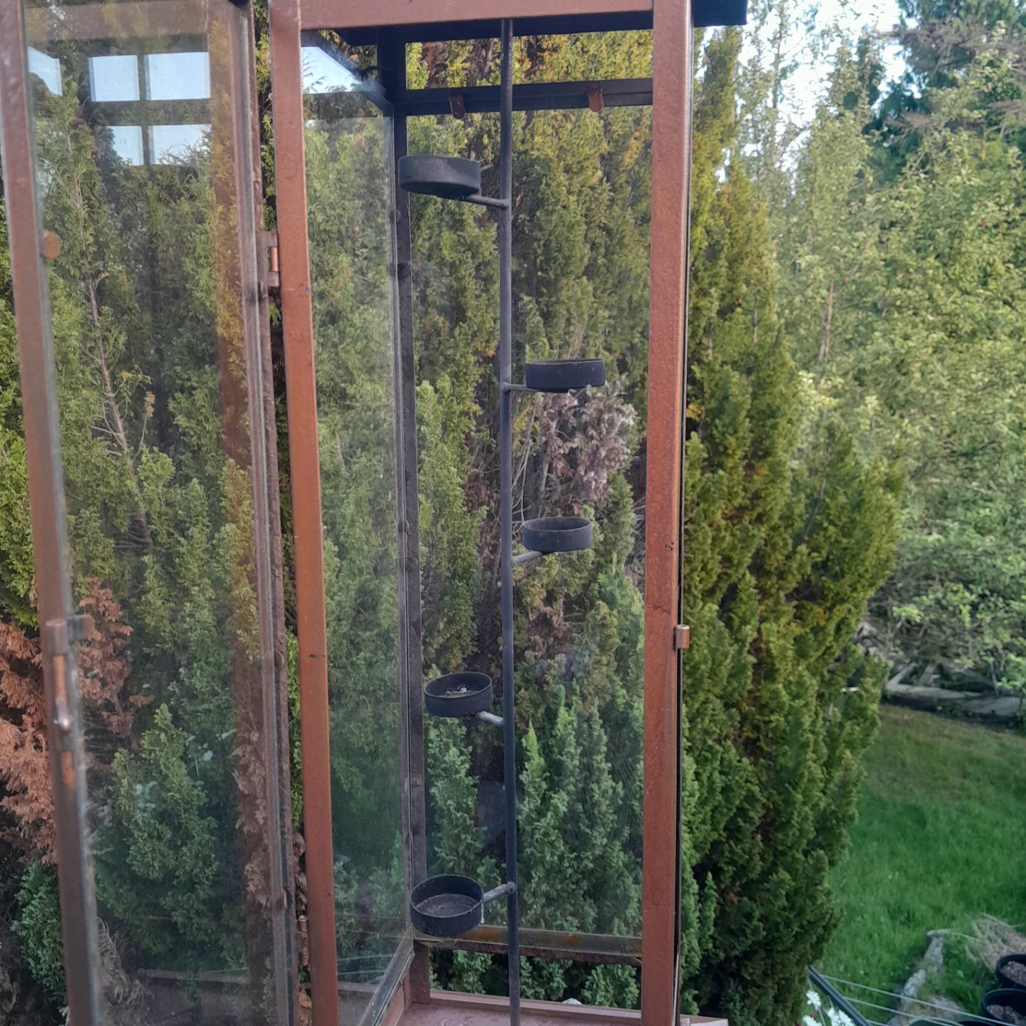 Painted Copper Lantern with Multiple Tealight Holders - photo 4