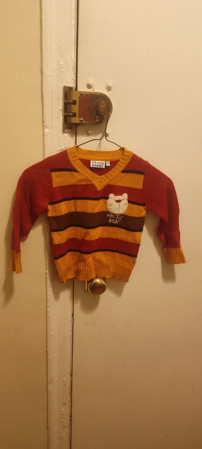 Tit Cos Babies Arctic Bear Striped Sweater Size 12/18 months