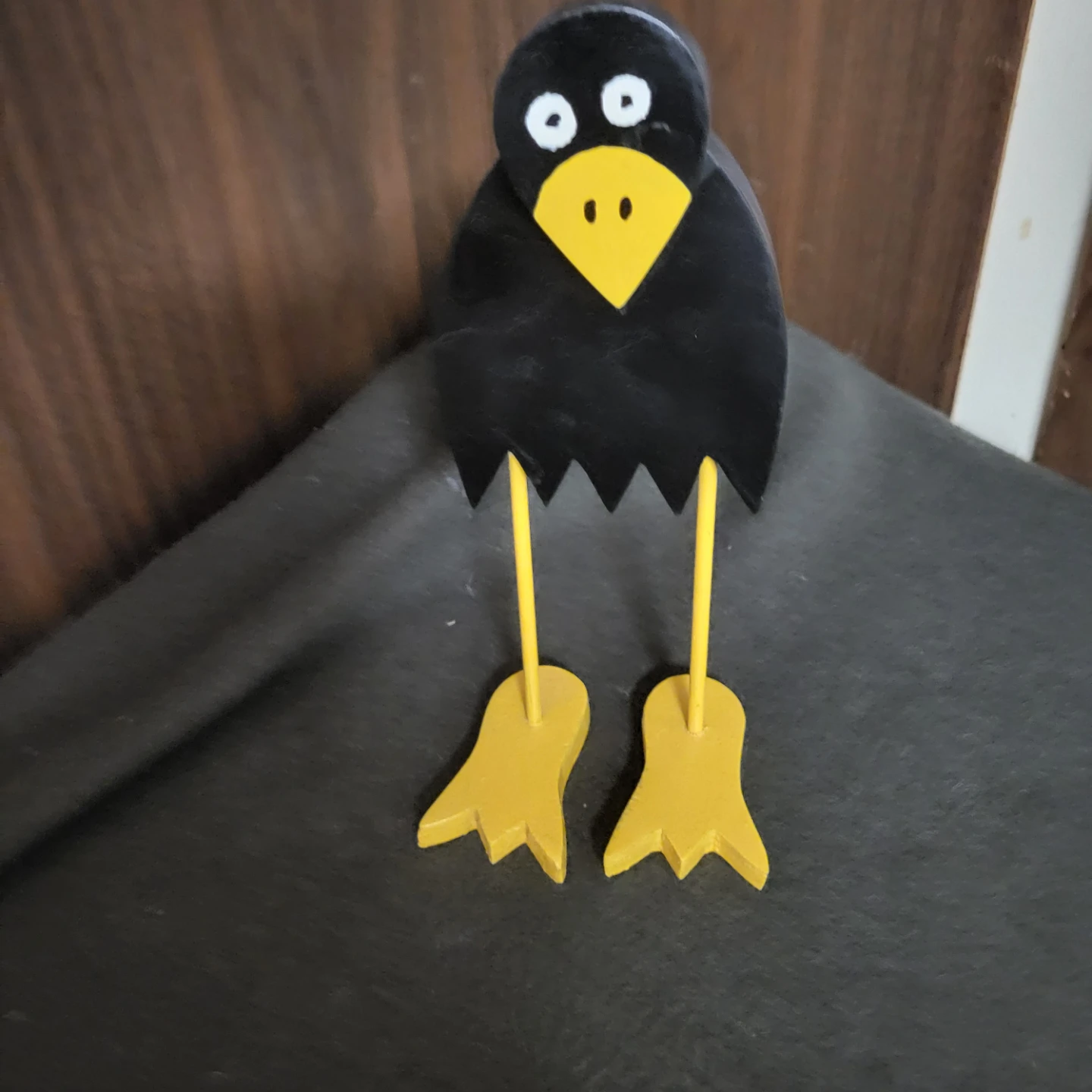 Wooden Black Bird Decoration