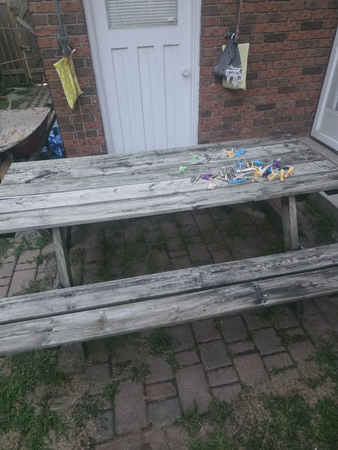 Wooden Picnic Table with Benches