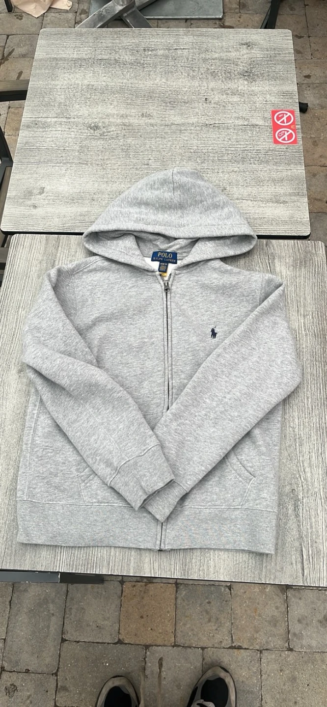 Polo Ralph Lauren Grey Zip-Up Hoodie - M (10-12)