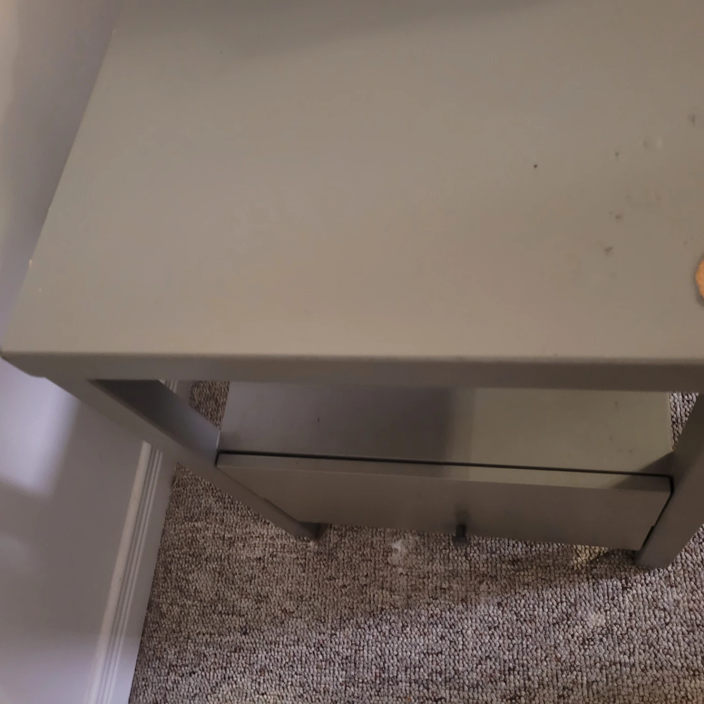 Grey End Table with Drawer