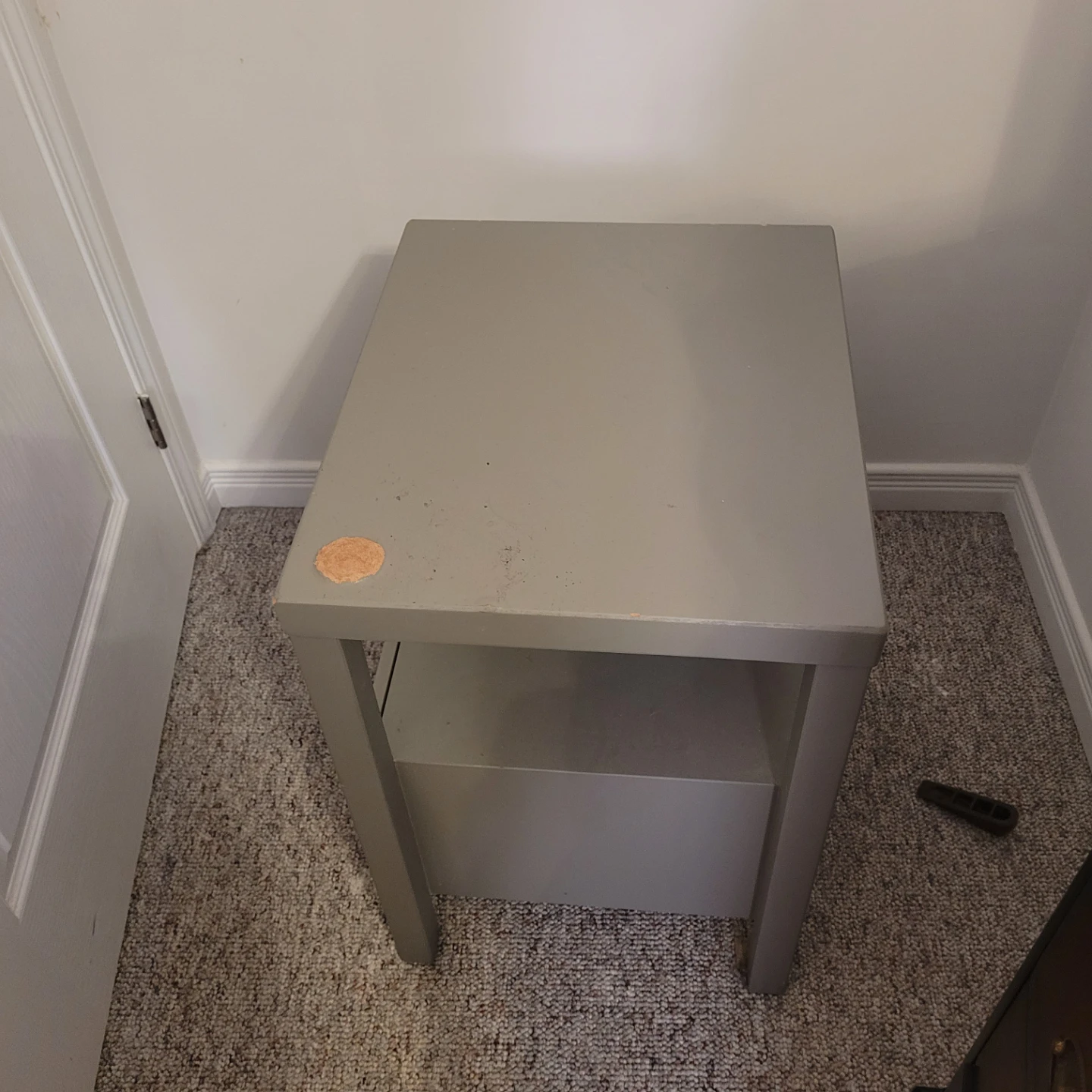 Grey End Table with Drawer - photo 2