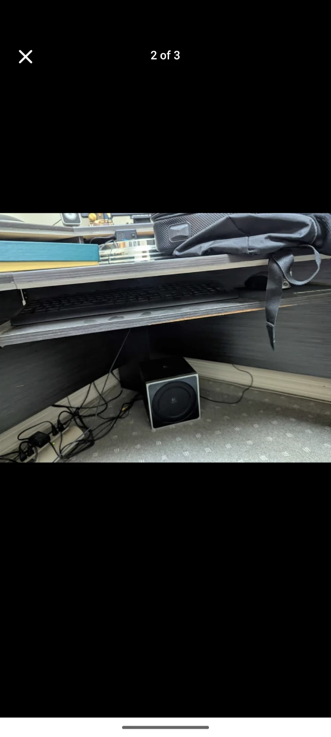 Large black corner desk great for gaming and office - photo 2