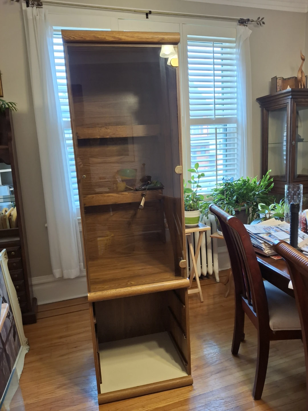 Wooden Display Cabinet with Glass Door and Light - photo 2