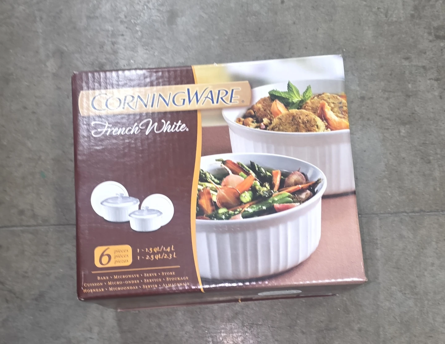CorningWare French White 6-Piece Bakeware Set