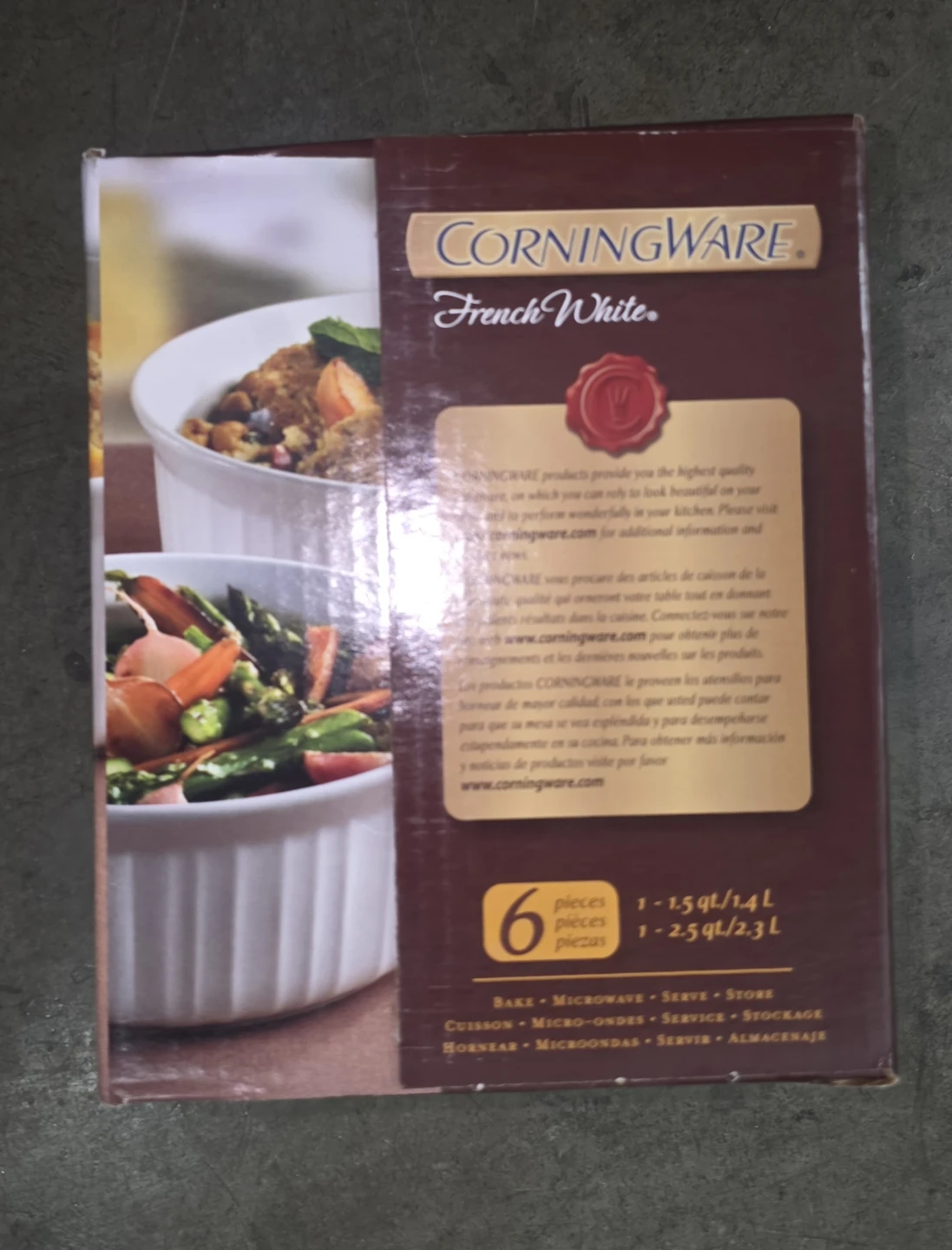 CorningWare French White 6-Piece Bakeware Set - photo 2