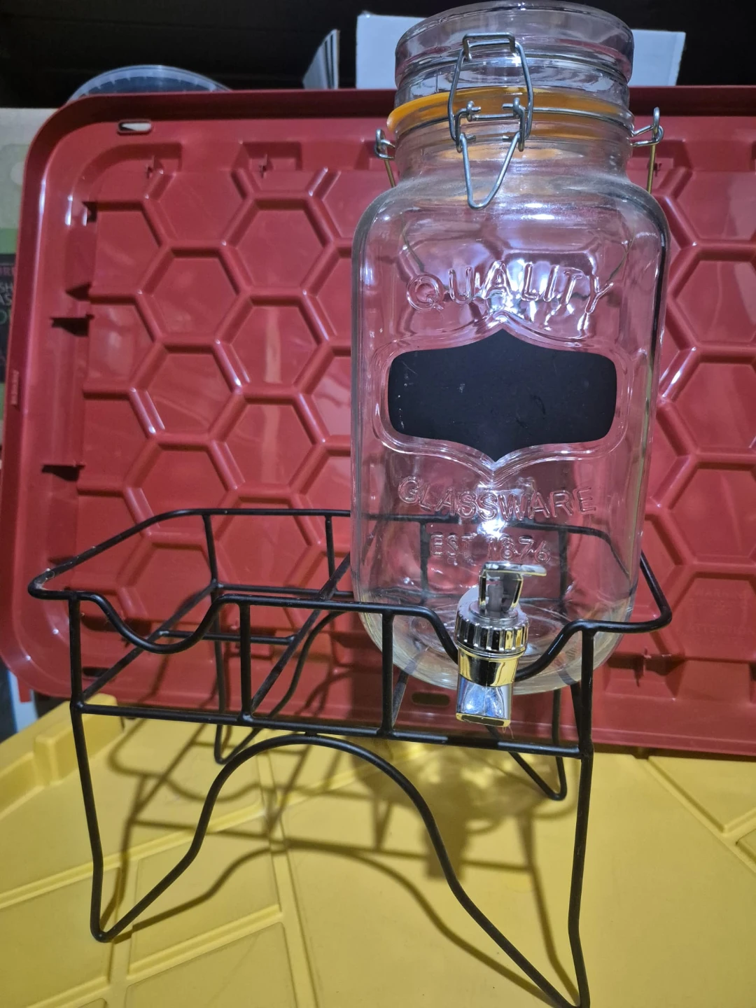 Glass Beverage Dispenser with Stand
